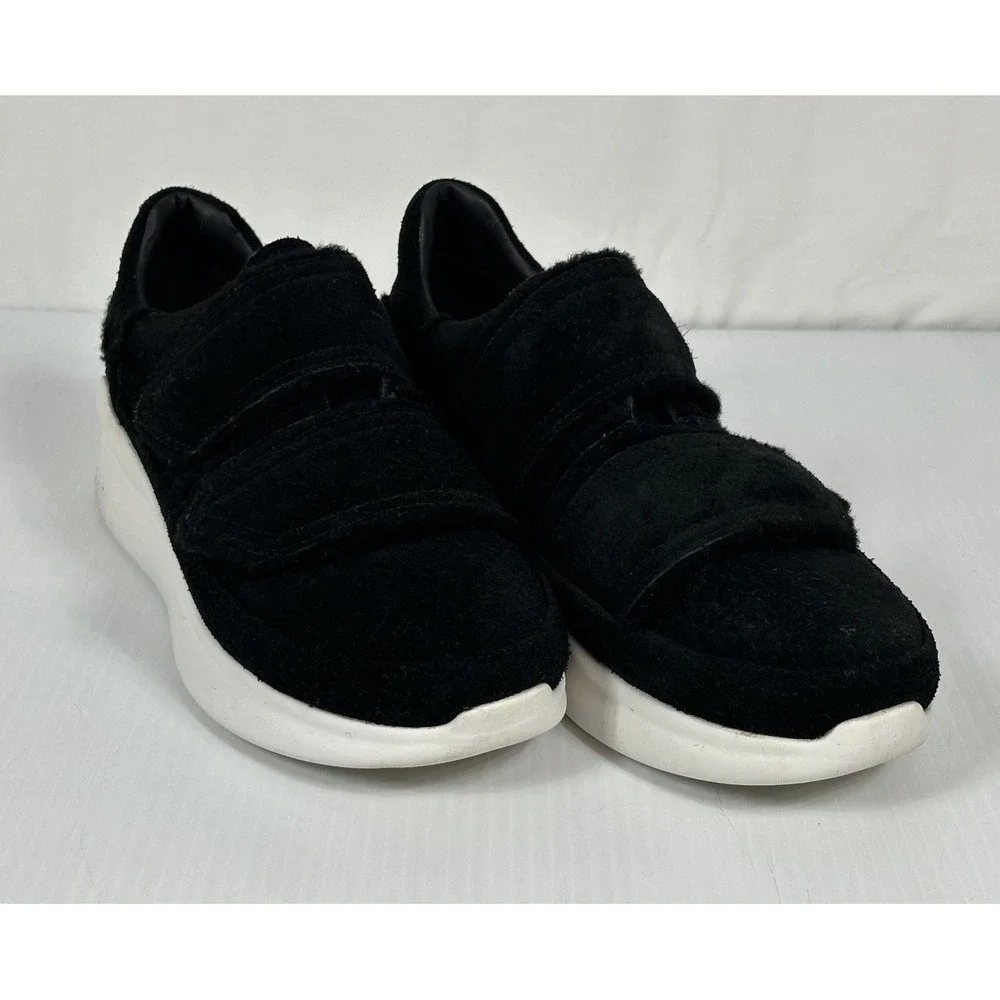 UGG‎ Ashby Spill Seam Trainer Black Suede Laceless Chunky Platform Sneakers 10